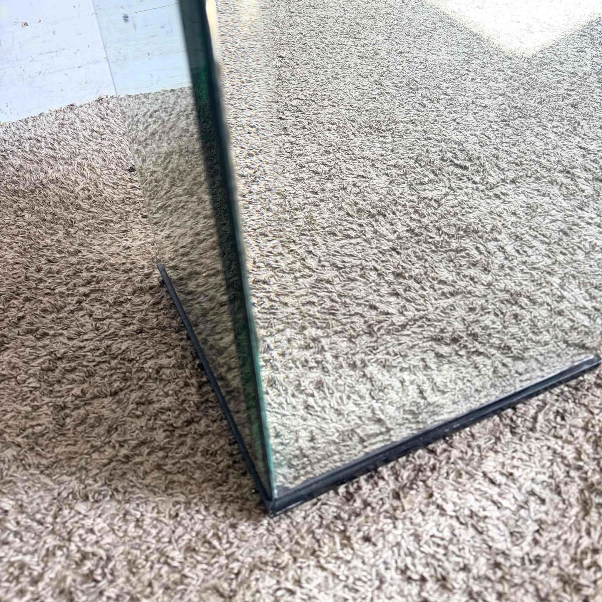 Postmodern Beveled Mirror Pedestal In Good Condition In Delray Beach, FL