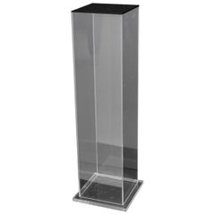 Postmodern Black and Clear Acrylic Pedestal