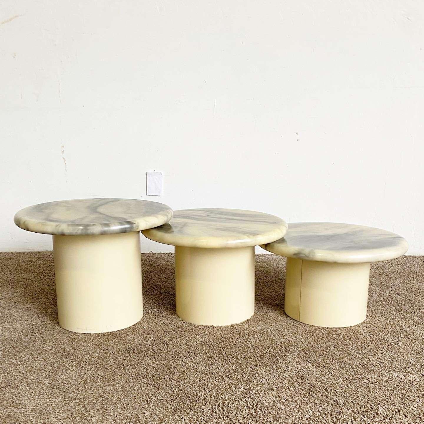 cream nest of tables