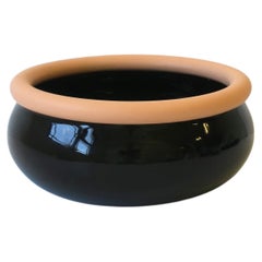 Postmodern Black and Terracotta Ceramic Bowl, 1980s 1990s