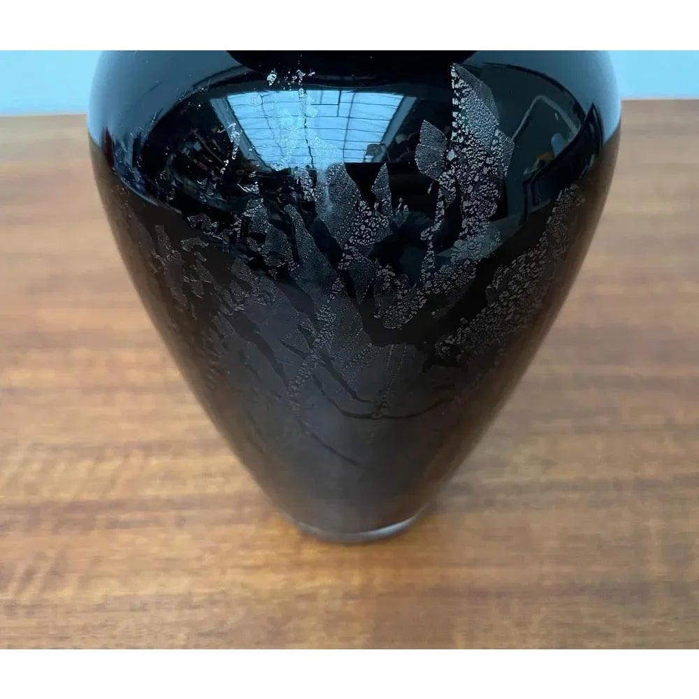 Vaso postmoderno in vetro artistico nero di Hans Jürgen Richartz, anni '80 in vendita 3