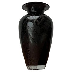 Vintage Postmodern Black Art Glass Vase by Hans Jürgen Richartz, 1980s