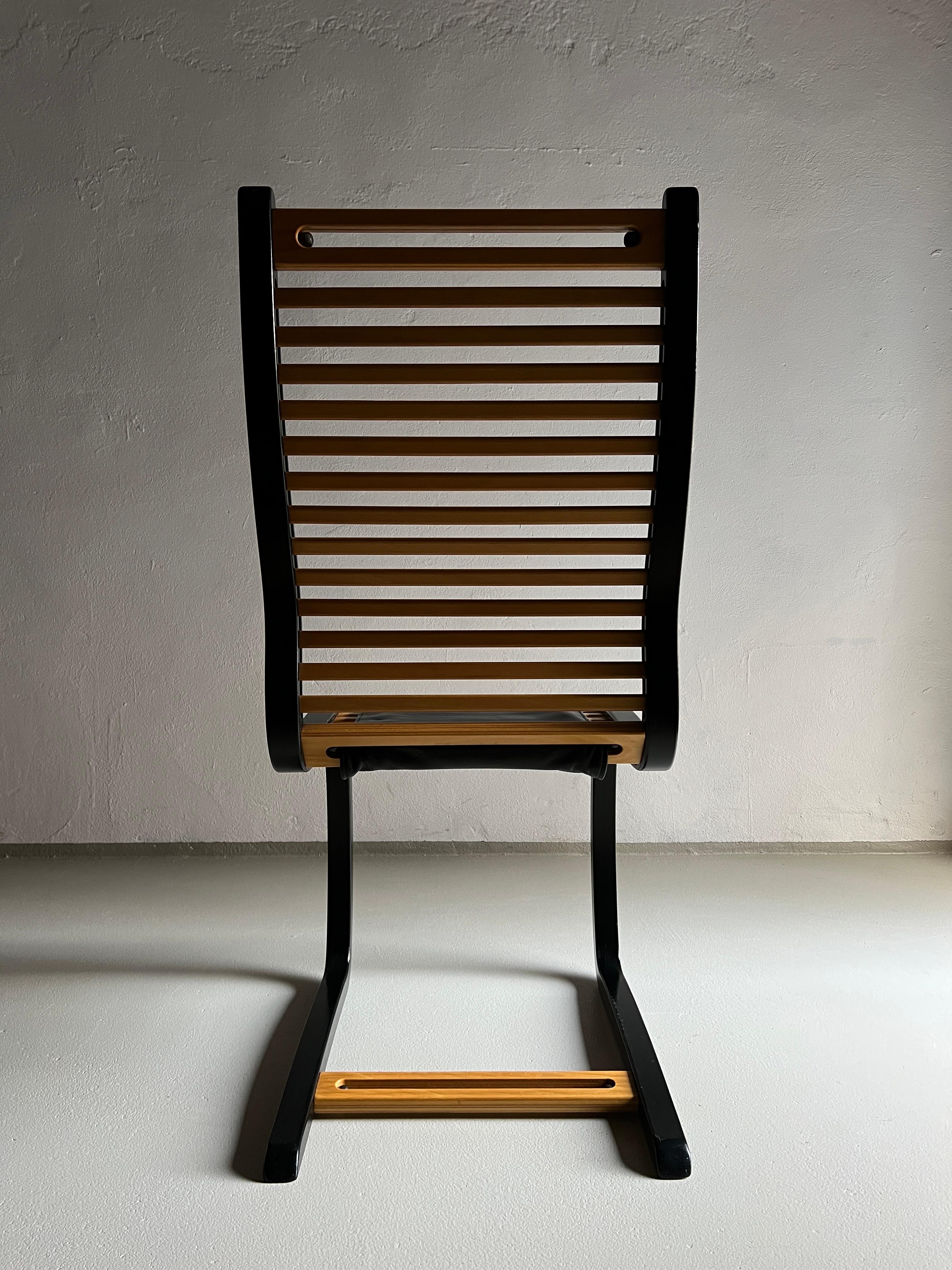 Postmodern Black Cantilevered Chairs by Terje Hope, Norway, 1980s, Set of 4 2
