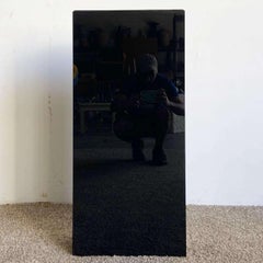 Postmodern Black Gloss Rectangular Prismic Pedestal
