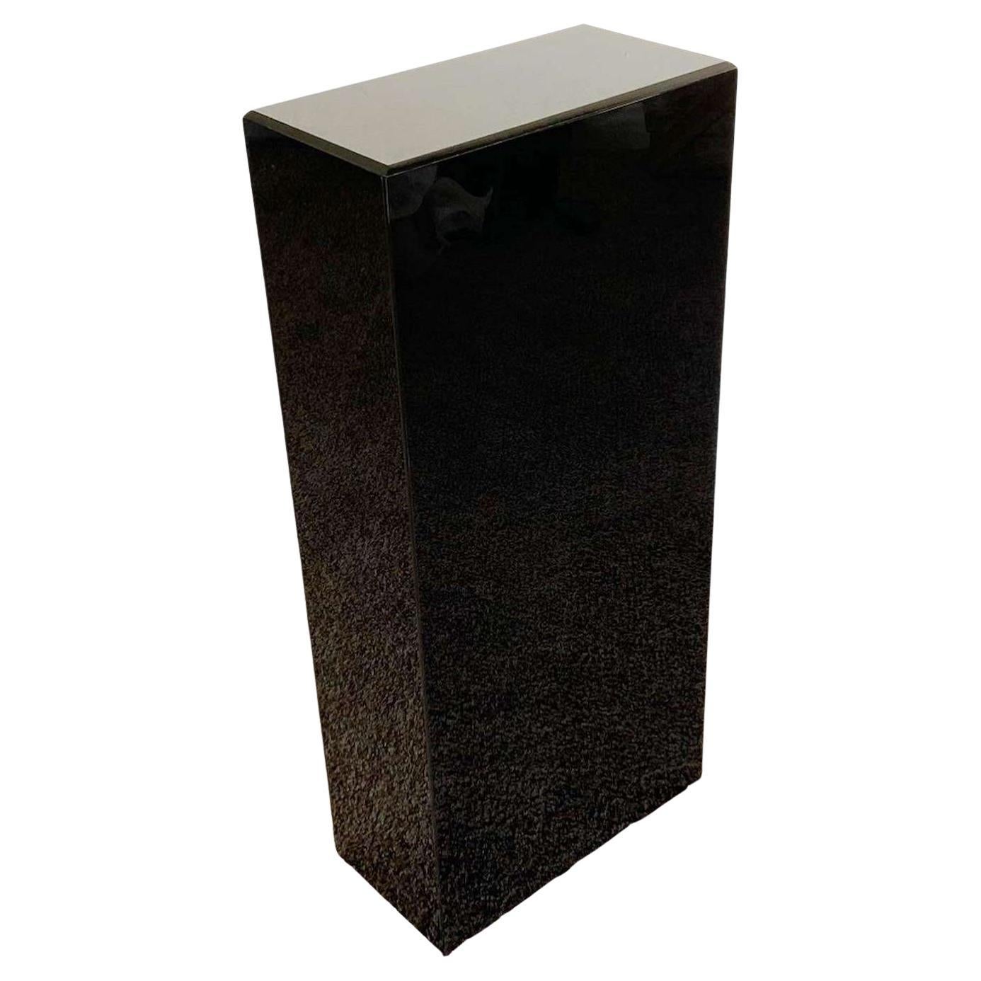 Postmodern Black Gloss Rectangular Prismic Pedestal For Sale