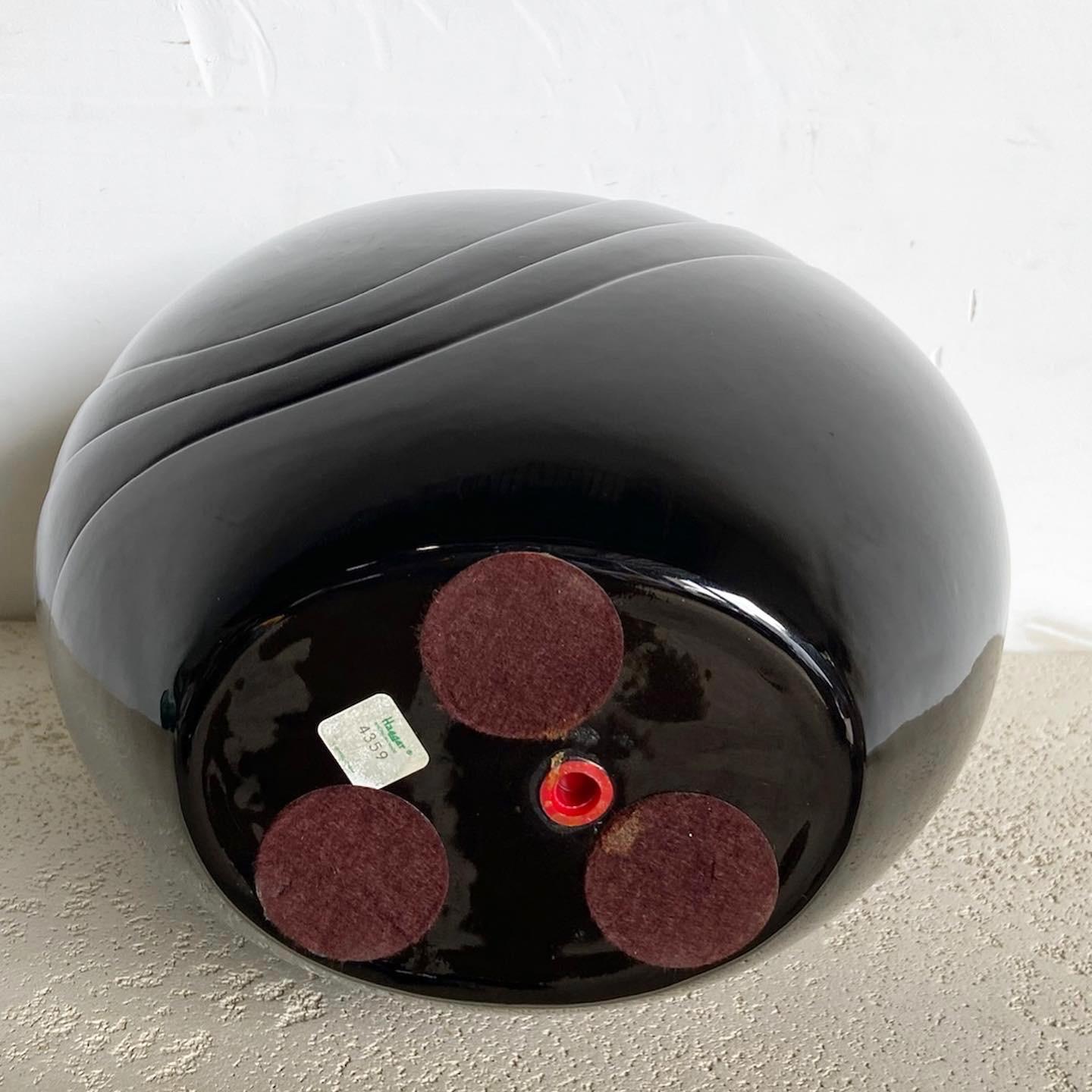 Postmoderne schwarze glänzende Vase von Haeger (Keramik) im Angebot