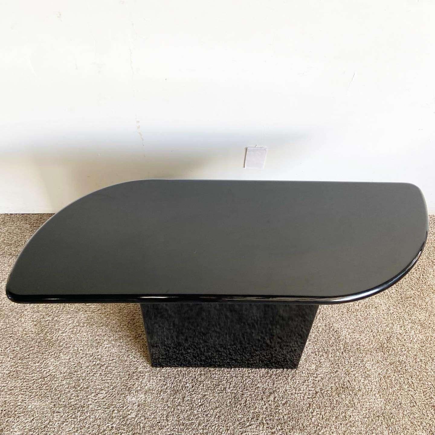 Post-Modern Postmodern Black Lacquer Console Table For Sale