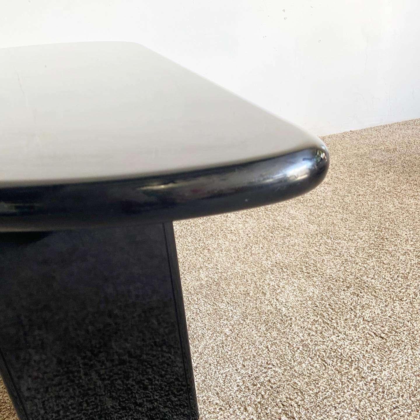 Postmodern Black Lacquer Console Table For Sale 1