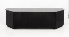Postmodern Black Lacquer & Granite Sideboard