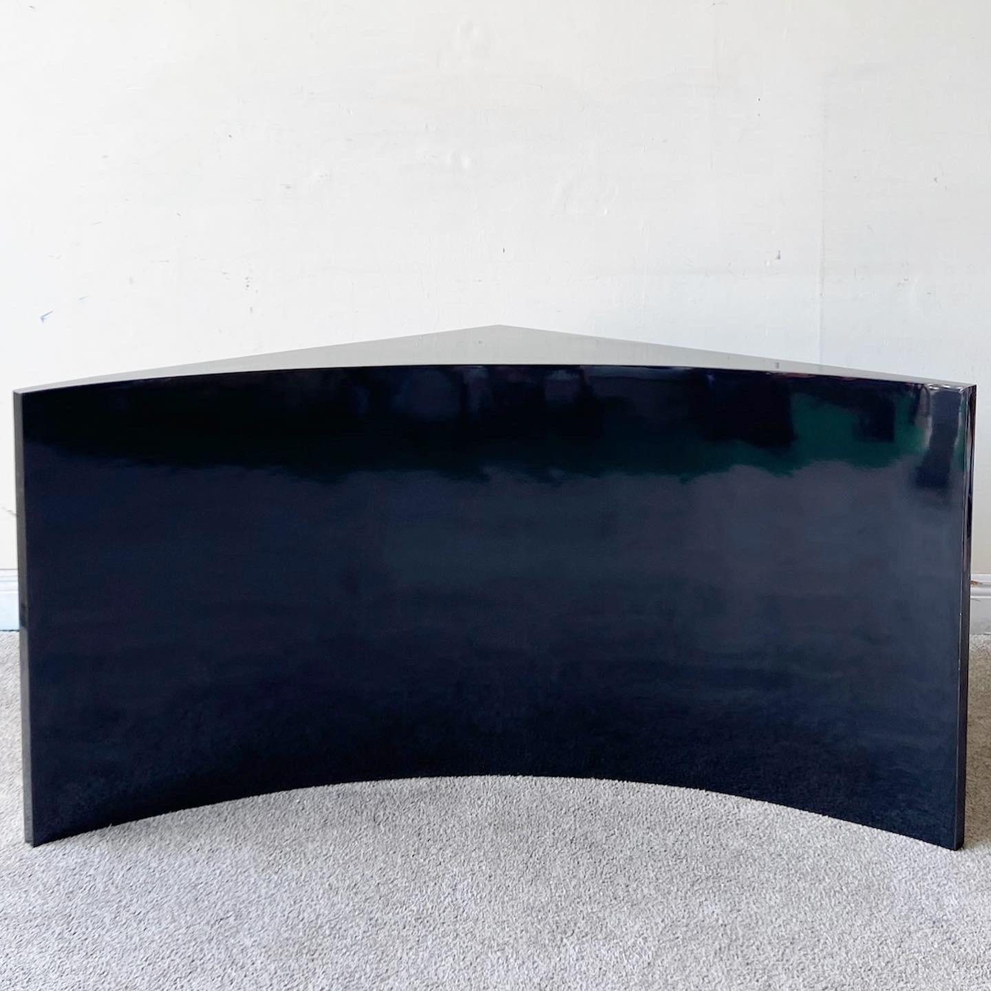 Wood Postmodern Black Lacquer Laminate Sofa Table