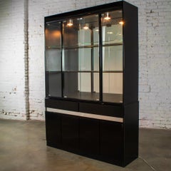 Postmodern Black Lacquered China or Display Cabinet by Millennium for Ashley