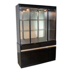 Postmodern Black Lacquered China or Display Cabinet by Millennium for Ashley