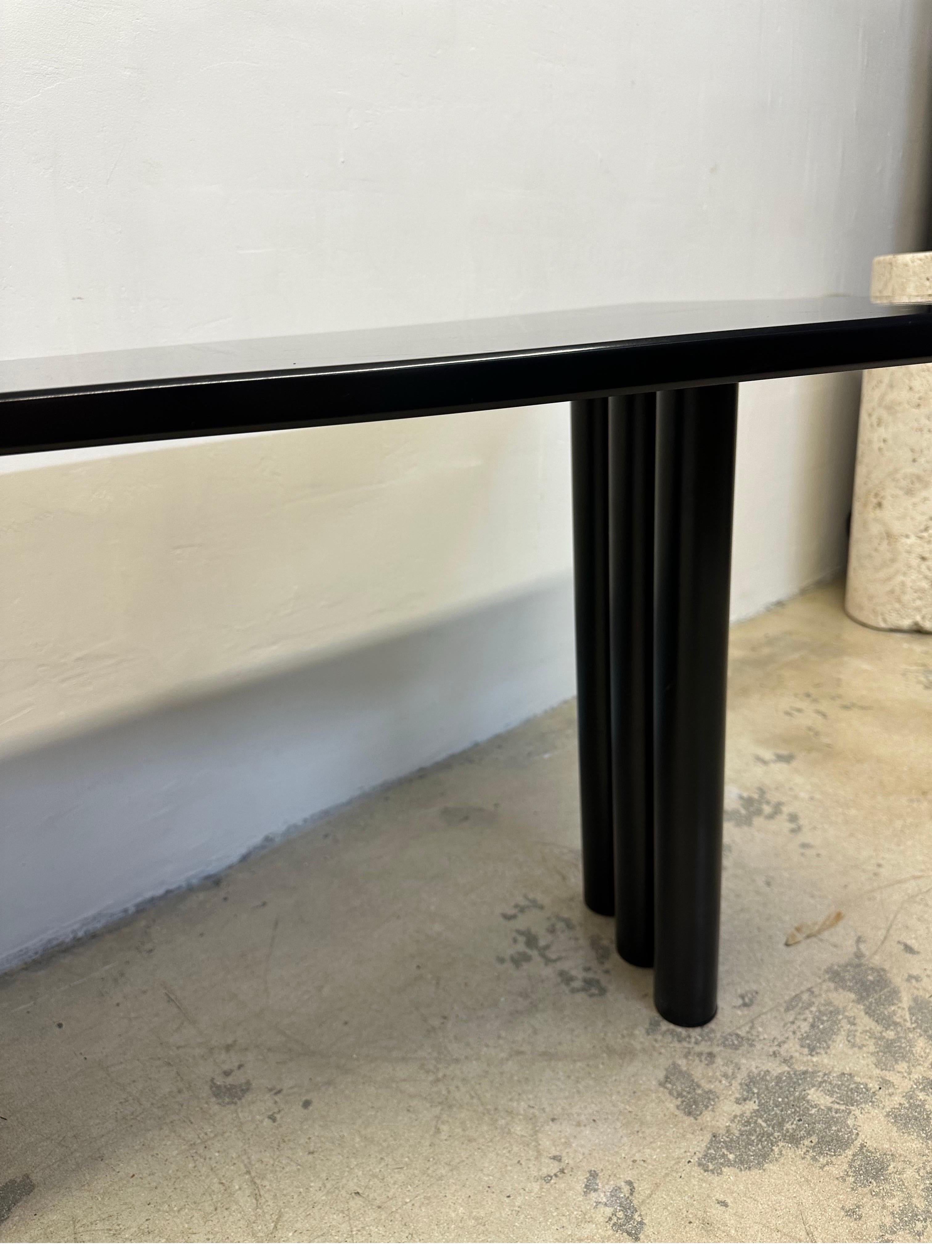 Postmodern Black Lacquered Desk by Interlubke, Germany 1980s For Sale 1