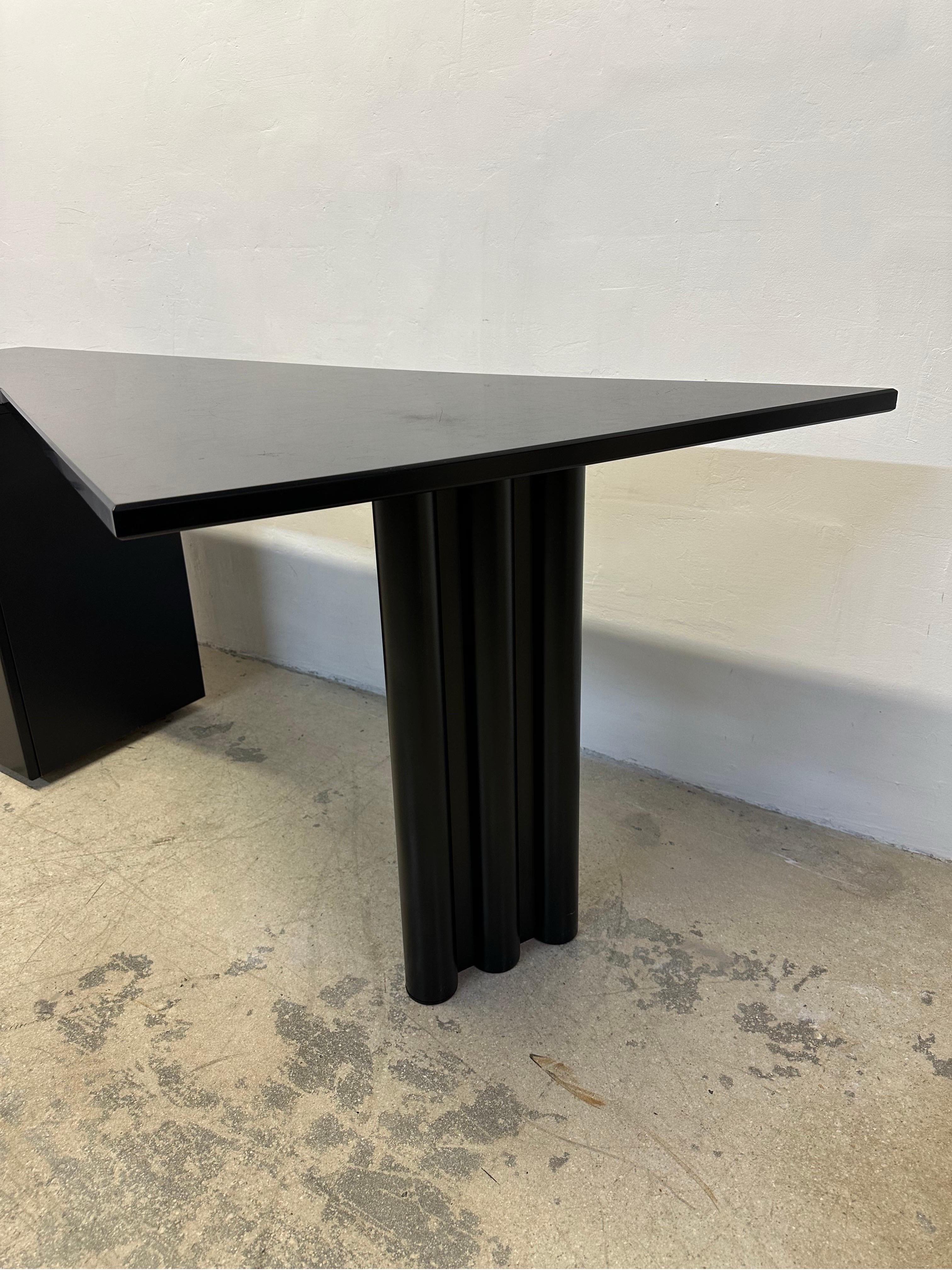 Postmodern Black Lacquered Desk by Interlubke, Germany 1980s For Sale 2