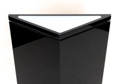 Postmodern Black Lacquered Illuminated Pedestal