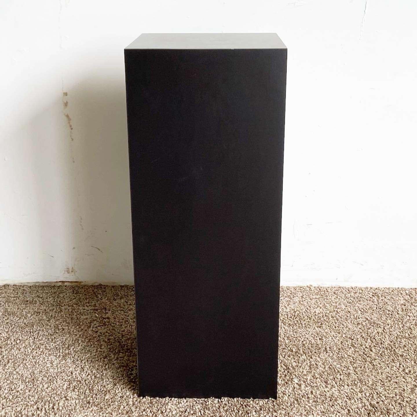 Post-Modern Postmodern Black Laminate Square Top Pedestal For Sale