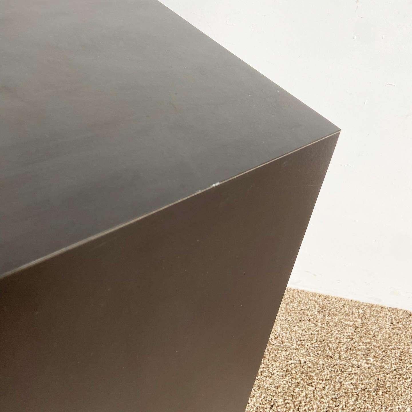American Postmodern Black Laminate Square Top Pedestal For Sale