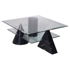 Mesa de centro postmoderna, al estilo de Massimo Vignelli