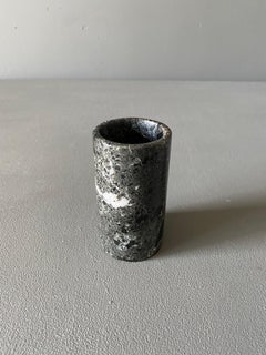 Postmodern Black Marble Desk Pen Pencil Holder, circa 1980