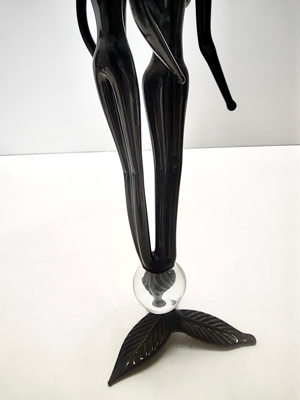 Objet décoratif postmoderne en verre de Murano noir représentant un couple, Italie, années 1990 en vente 5