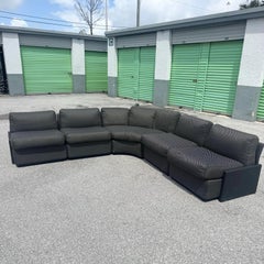 Postmodern Black on Black Modular Sectional Sofa - 5 Pieces