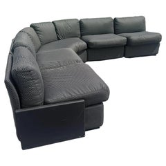 Postmodern Black on Black Modular Sectional Sofa - 5 Pieces