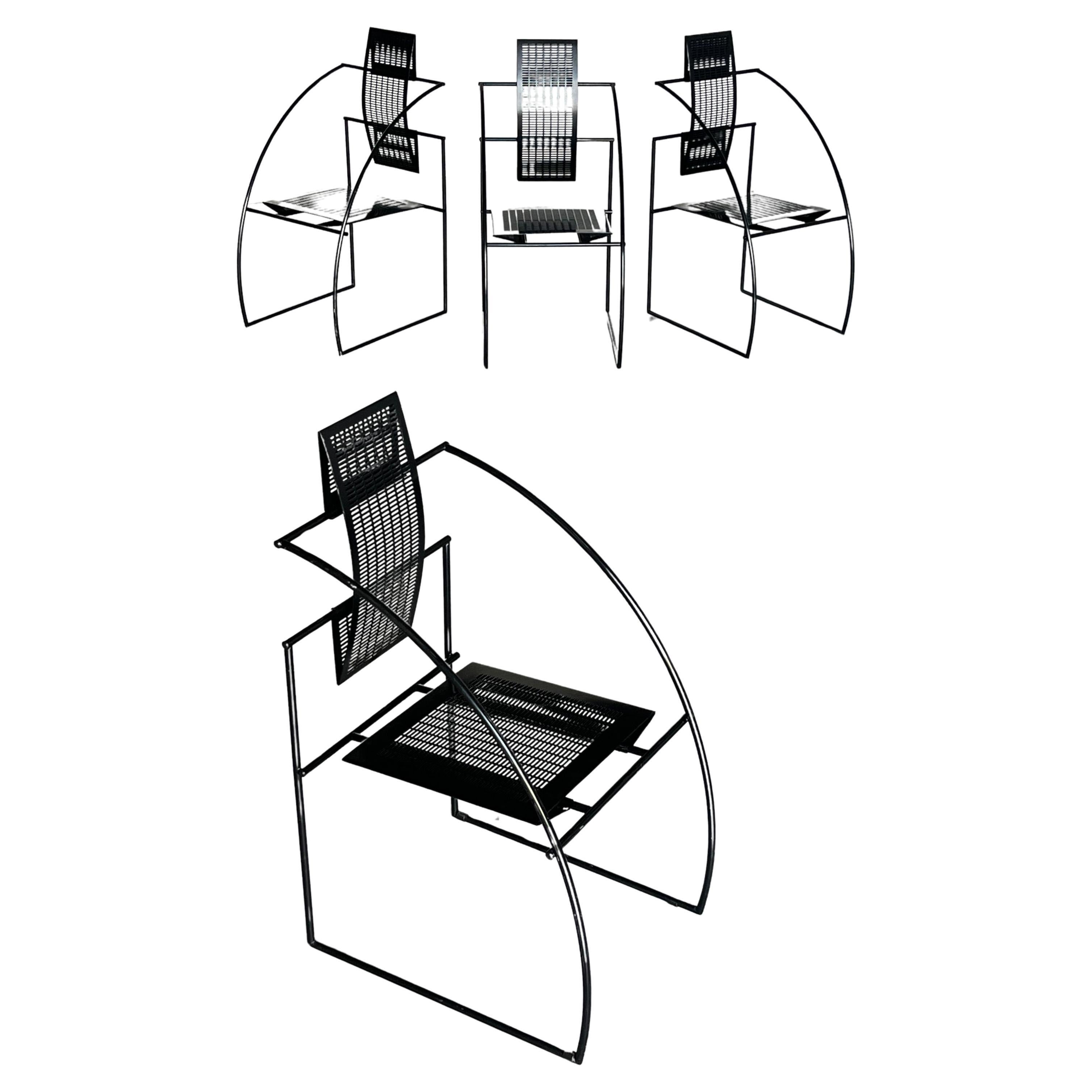 Fauteuil postmoderne noir "Quinta" par Mario Botta pour Alias, 1980 Italie