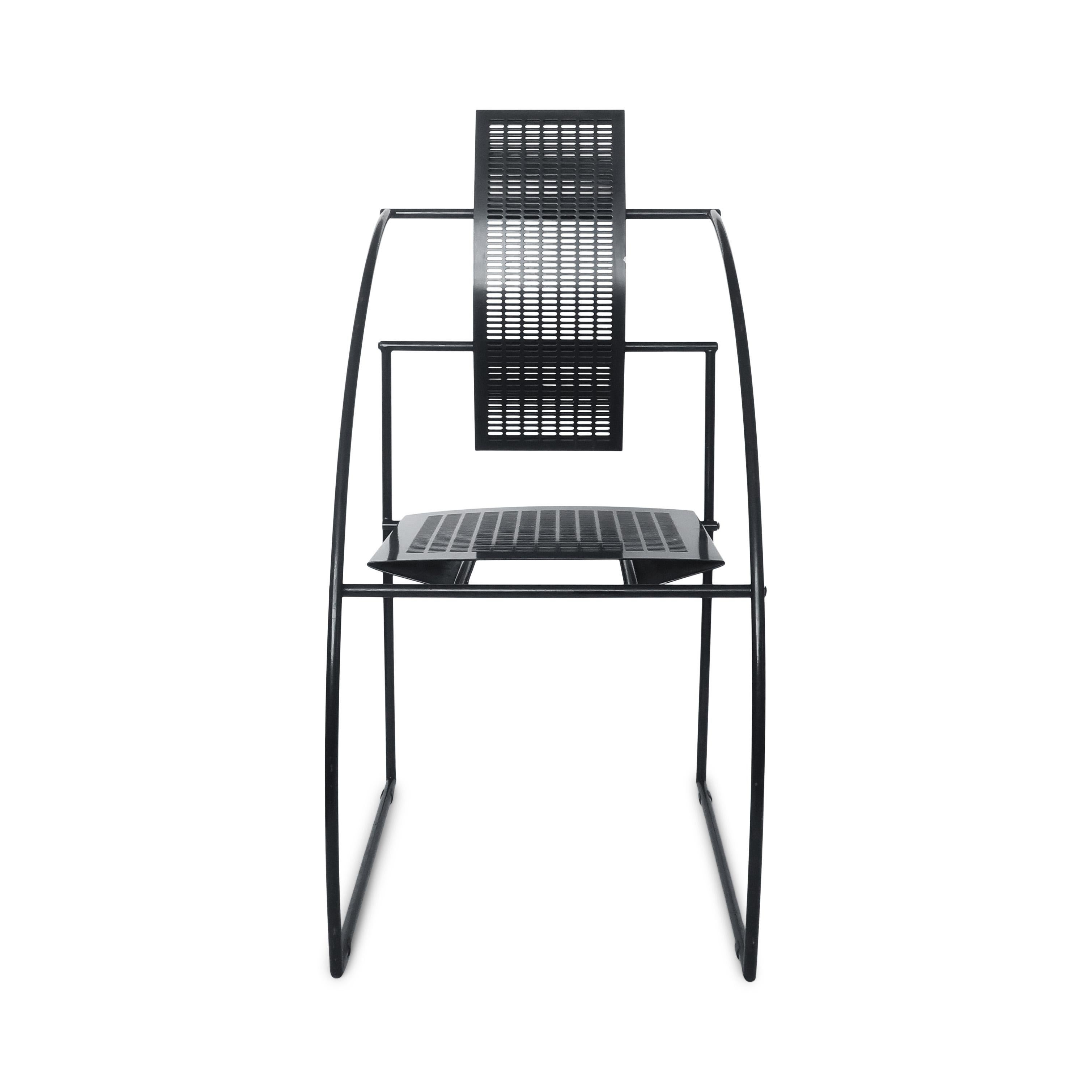 Along with his iconic Seconda chair, Mario Botta’s Quinta chair for Alias is postmodern furniture at its very finest: drastically scaled down to a tense, thin metal outline, it shares the same structural rigour and continuous frame as Thonet and