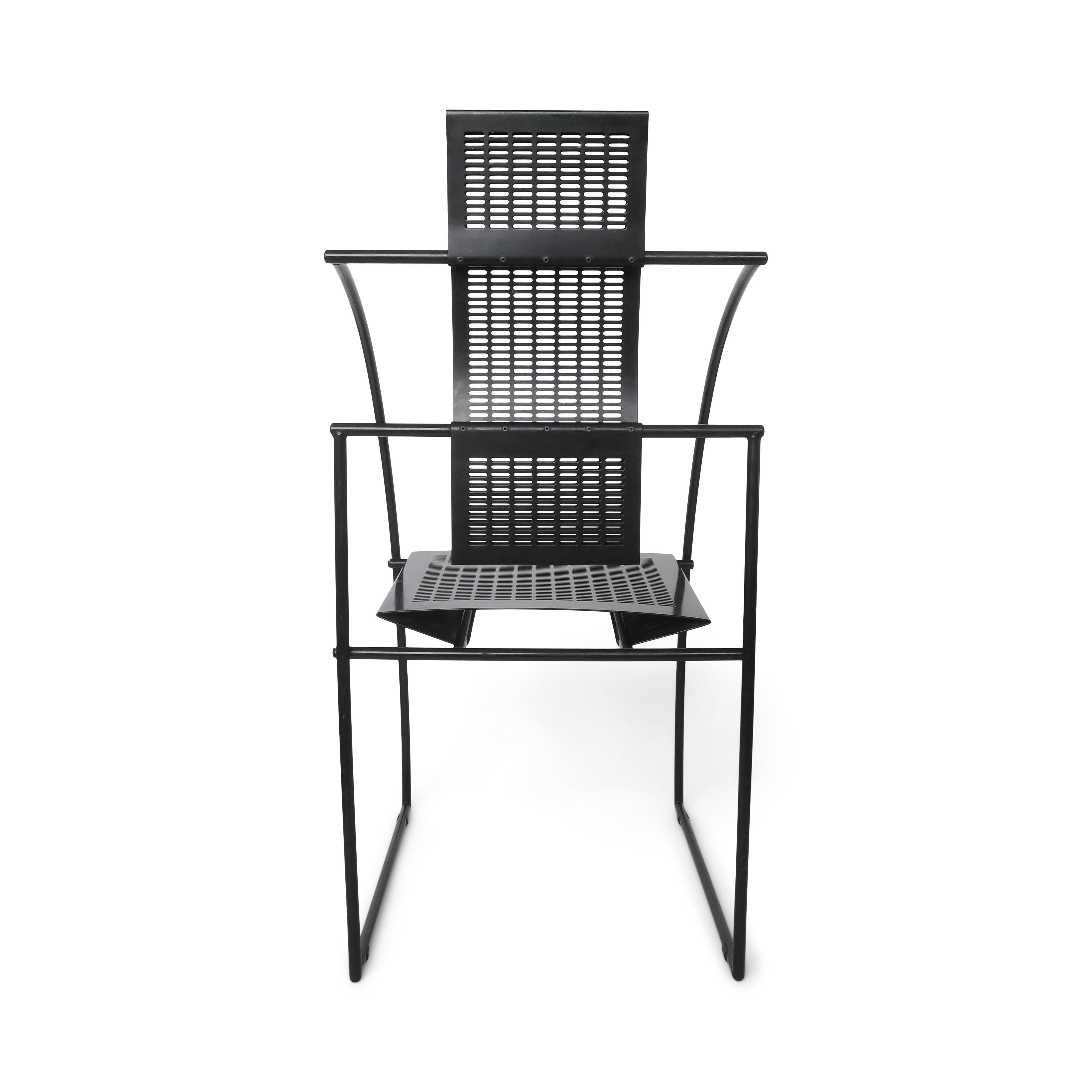 Metal Postmodern Black Quinta Chair by Mario Botta for Alias, '1985'