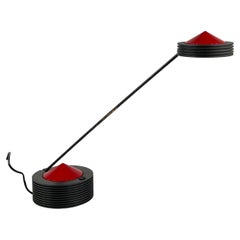 Postmodern Black & Red Desk Lamp, 1980s