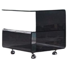 Postmodern Black Smoked Glass Mid Century Cocktail End Table