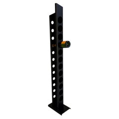 Postmodern Black Steel Standing Floor Wine Rack by Brookstone