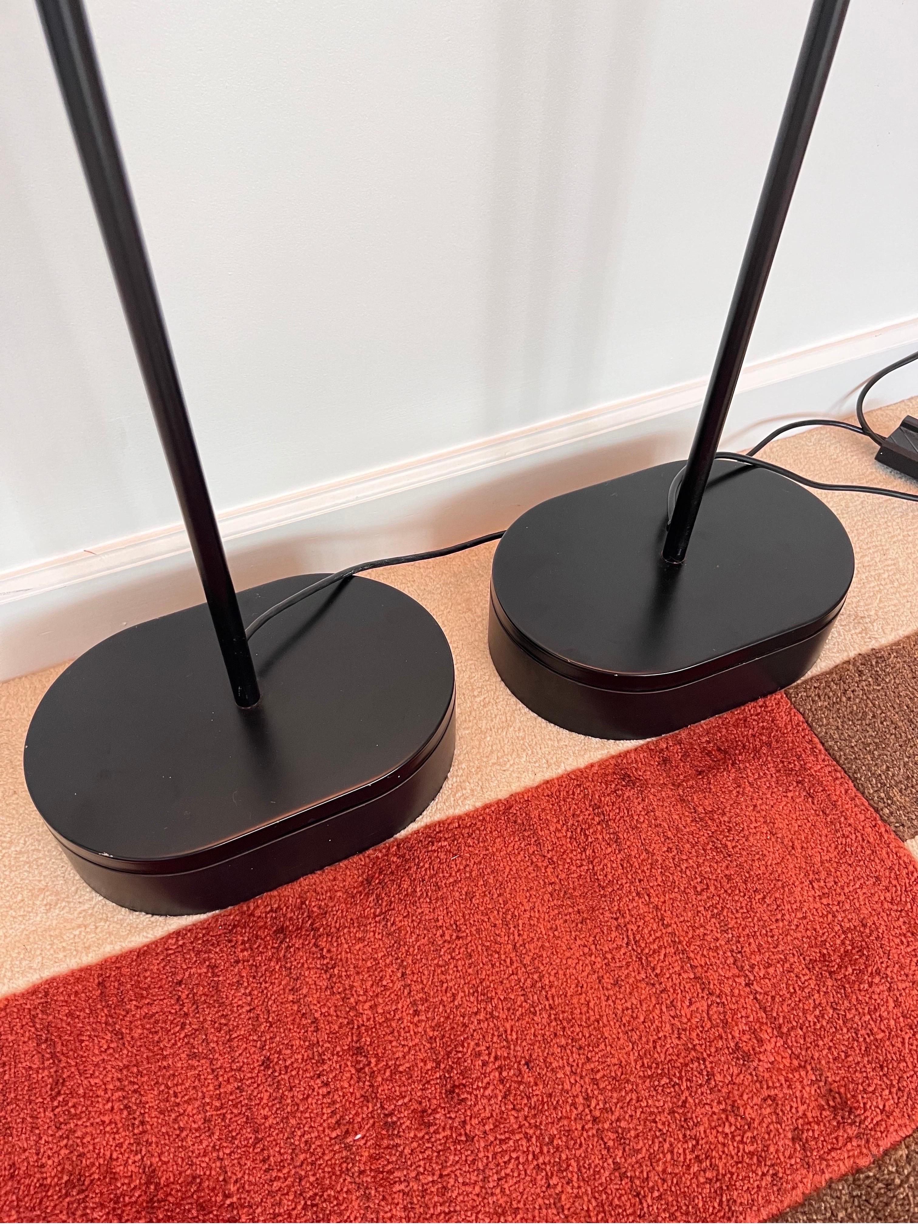 Postmodern Black Torchiere Floor Lamps with Adjustable Heads, 1980s, a Pair 4
