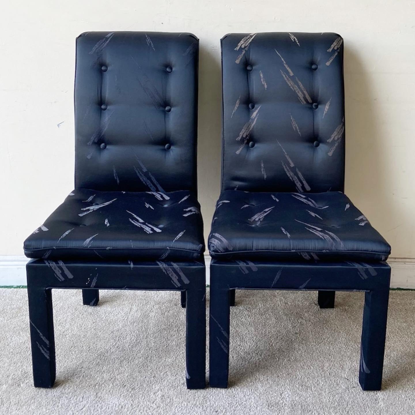 black tufted dining room chairs