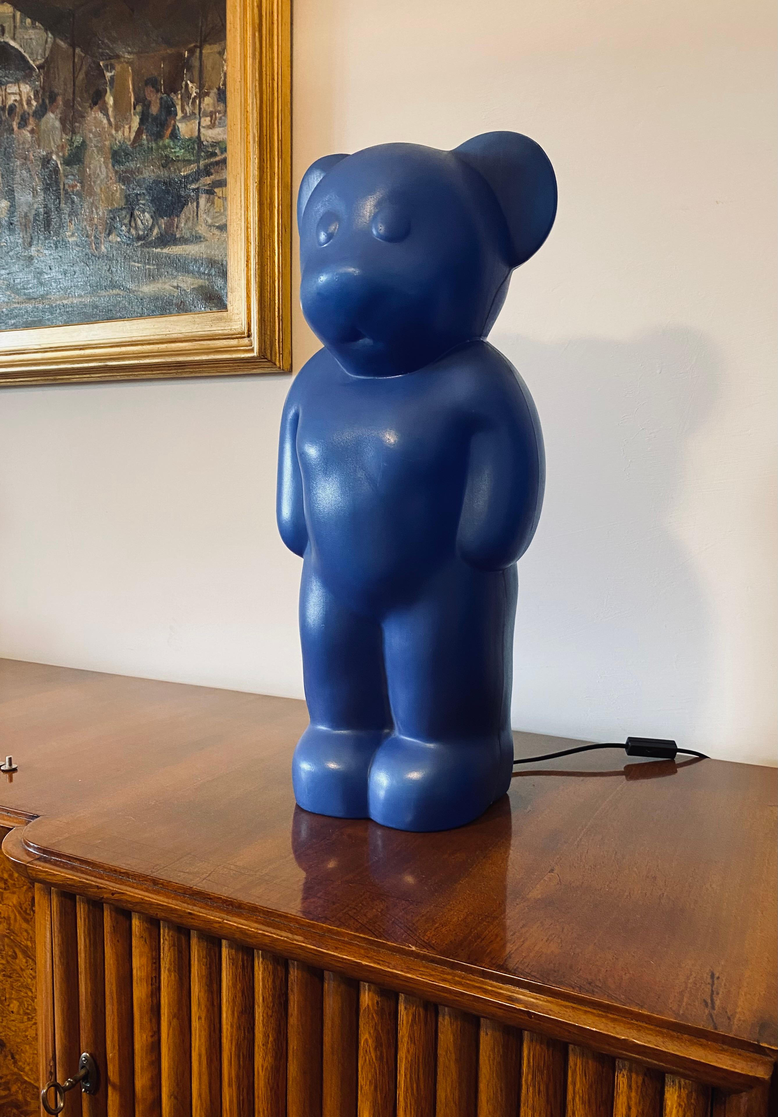 Post-Modern Postmodern Blue Bear Lamp, Heinz Klein for Elmar Flötotto, Germany, 1990s For Sale
