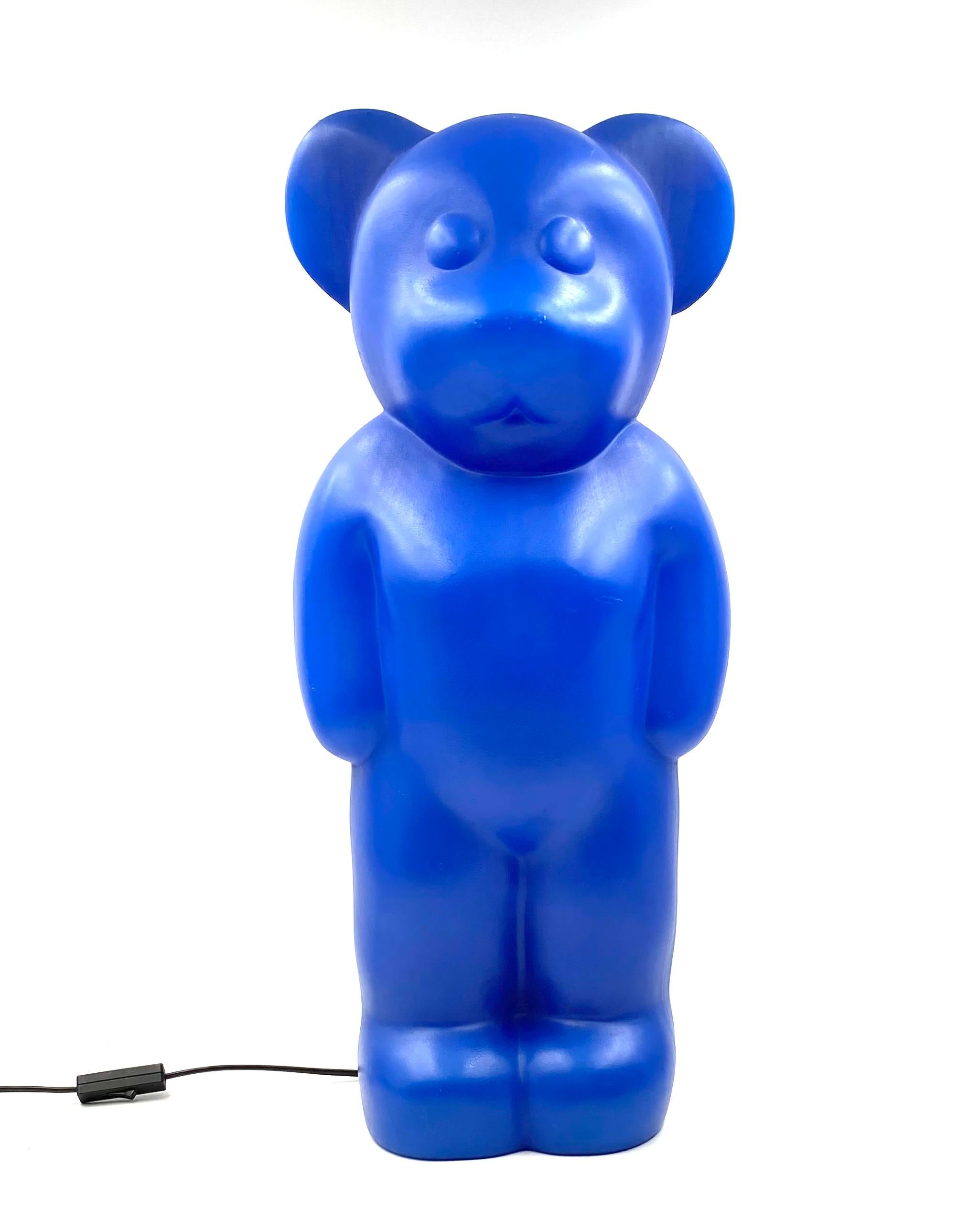 Late 20th Century Postmodern Blue Bear Lamp, Heinz Klein for Elmar Flötotto, Germany, 1990s For Sale