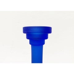 Chandelier postmoderne en verre bleu, années 1990