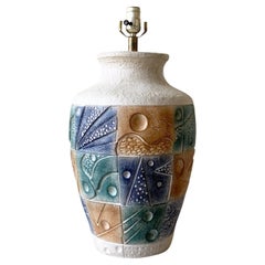 Postmodern Blue Gold and Green Ceramic Table Lamp