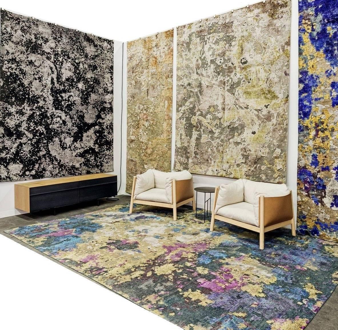 blue and purple rug