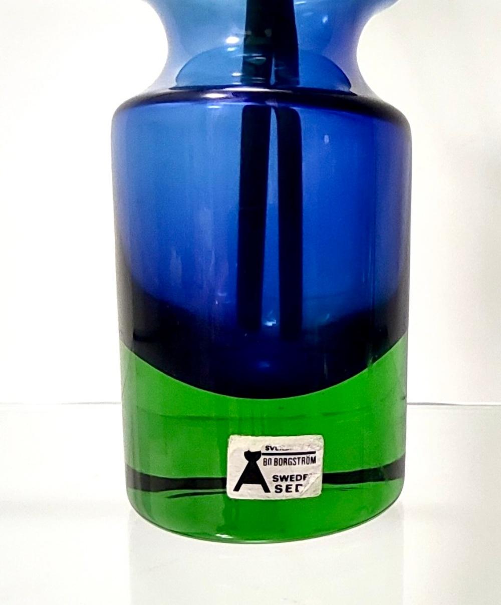 Mid-20th Century Postmodern Blue/Green Segmented Vase Model B5/604 by Bo Borgström for Åseda