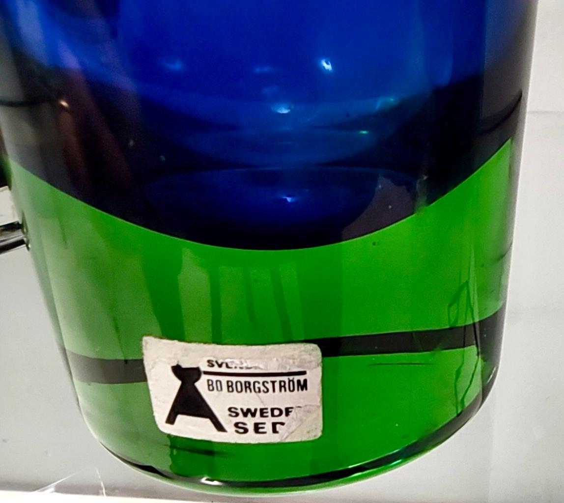 Glass Postmodern Blue/Green Segmented Vase Model B5/604 by Bo Borgström for Åseda
