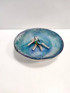 Postmodern Blue Scavo Glass Ashtray or Vide-Poche by Gino Cenedese, Italy