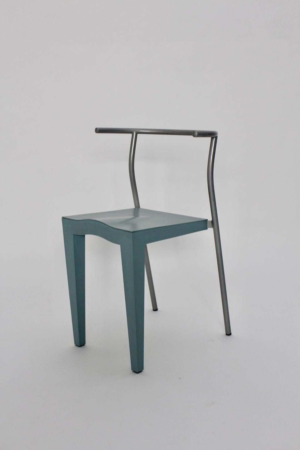 Postmoderner blauer Vintage-Stuhl von Philippe Starck, 1980er Jahre, für Kartell, Italien im Zustand „Gut“ im Angebot in Vienna, AT