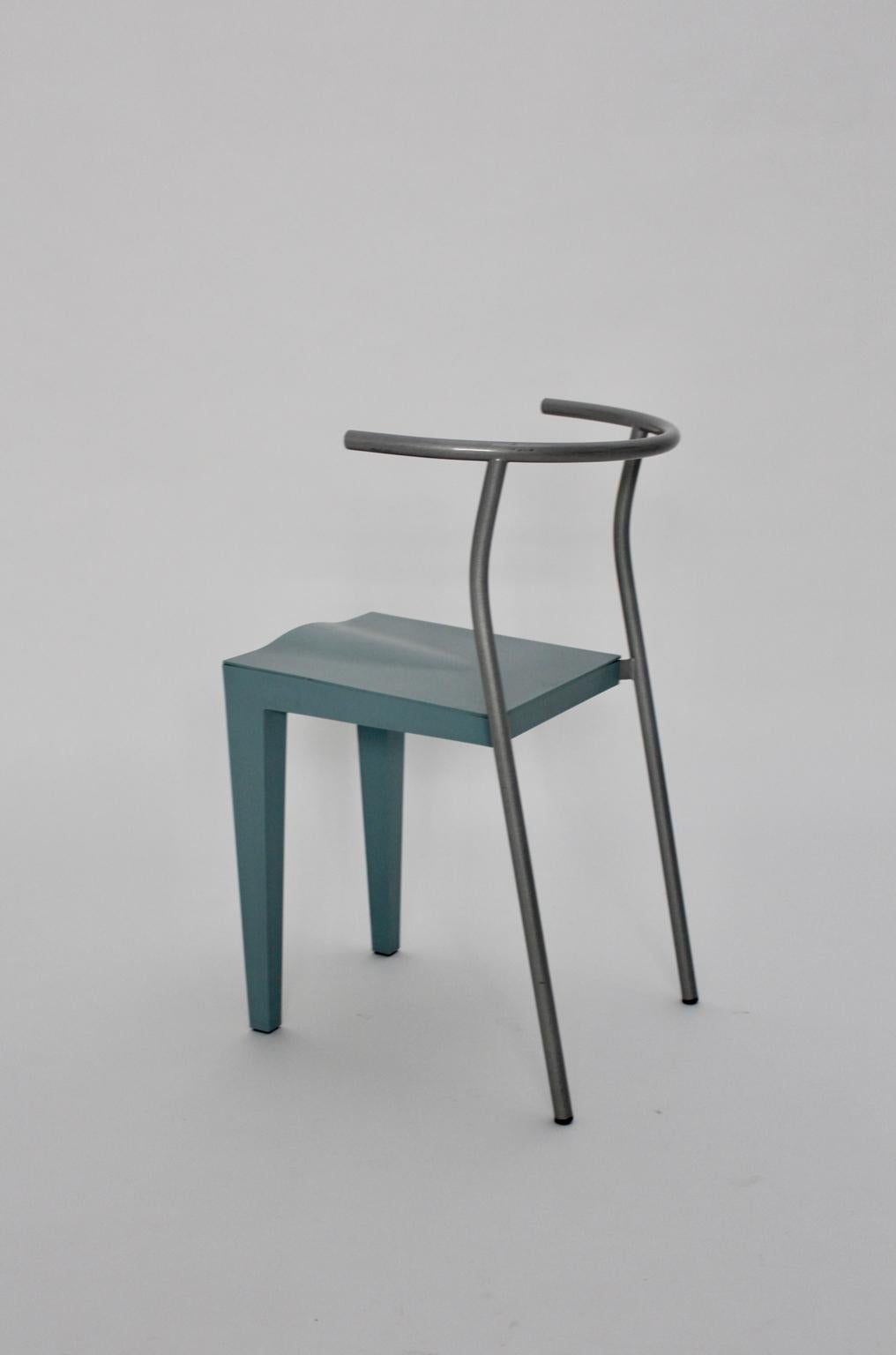 Postmoderner blauer Vintage-Stuhl von Philippe Starck, 1980er Jahre, für Kartell, Italien (Ende des 20. Jahrhunderts) im Angebot
