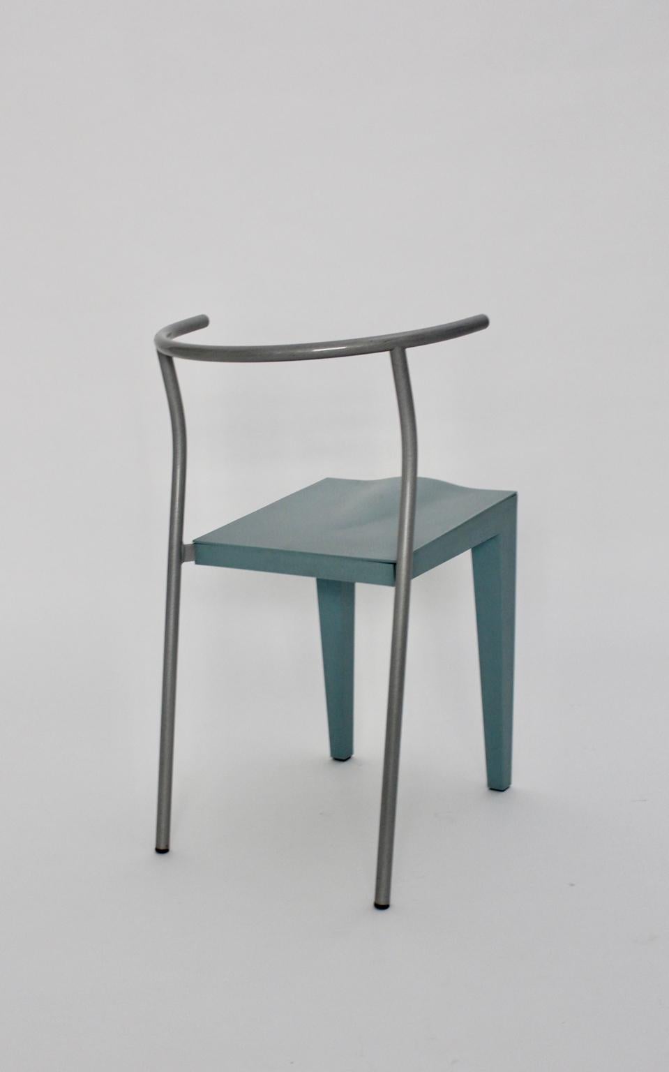 Postmoderner blauer Vintage-Stuhl von Philippe Starck, 1980er Jahre, für Kartell, Italien (Kunststoff) im Angebot