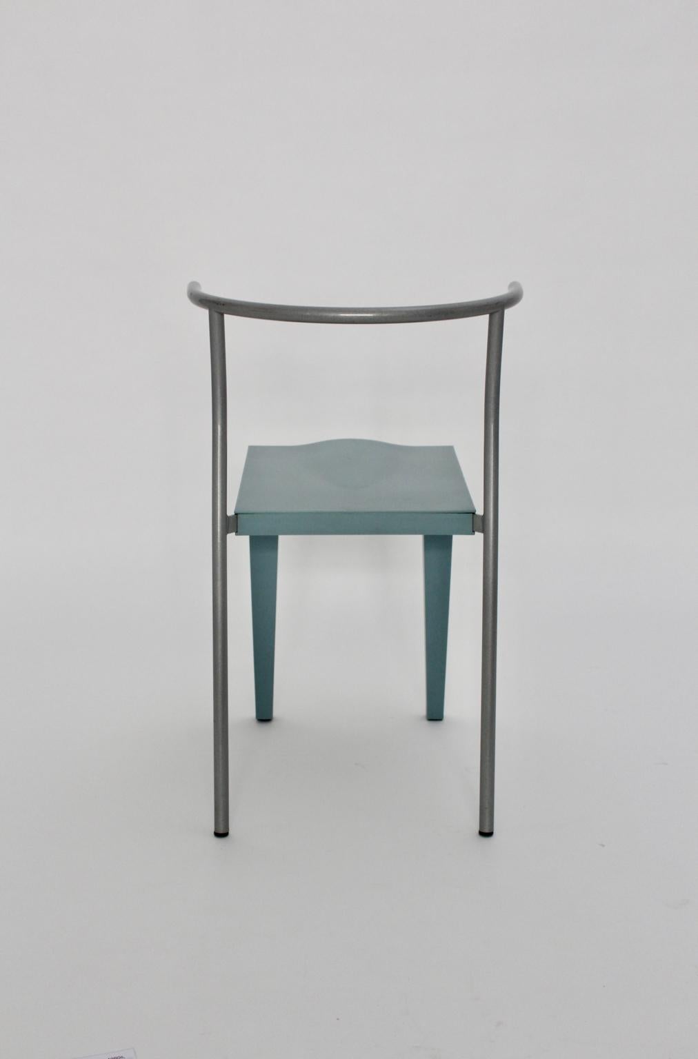 Italian Postmodern Blue Vintage Chair by Philippe Starck 1980s for Kartell Italy For Sale