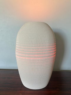 Postmodern Blush Corrugated Cardboard Lamp by Flute, Chicago
