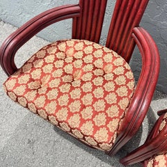 Postmodern Boho Rattan High Back Dining Chairs - Set of 6