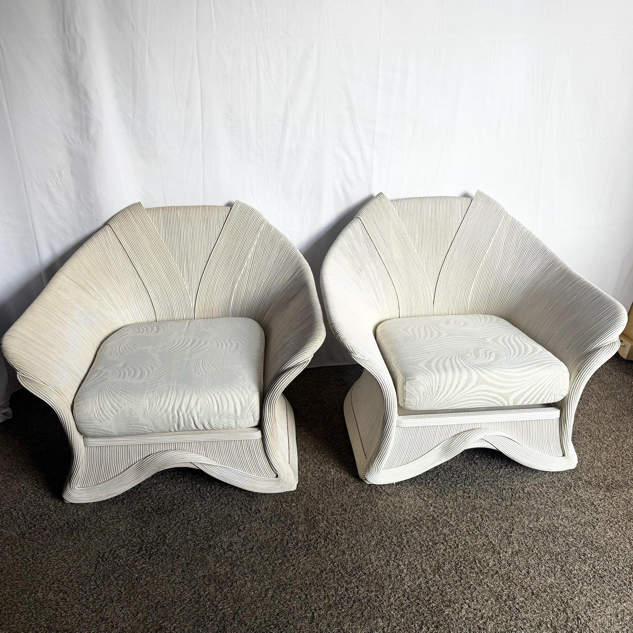 Sedie da salotto postmoderne Boho scolpite a matita - Una coppia in vendita 3