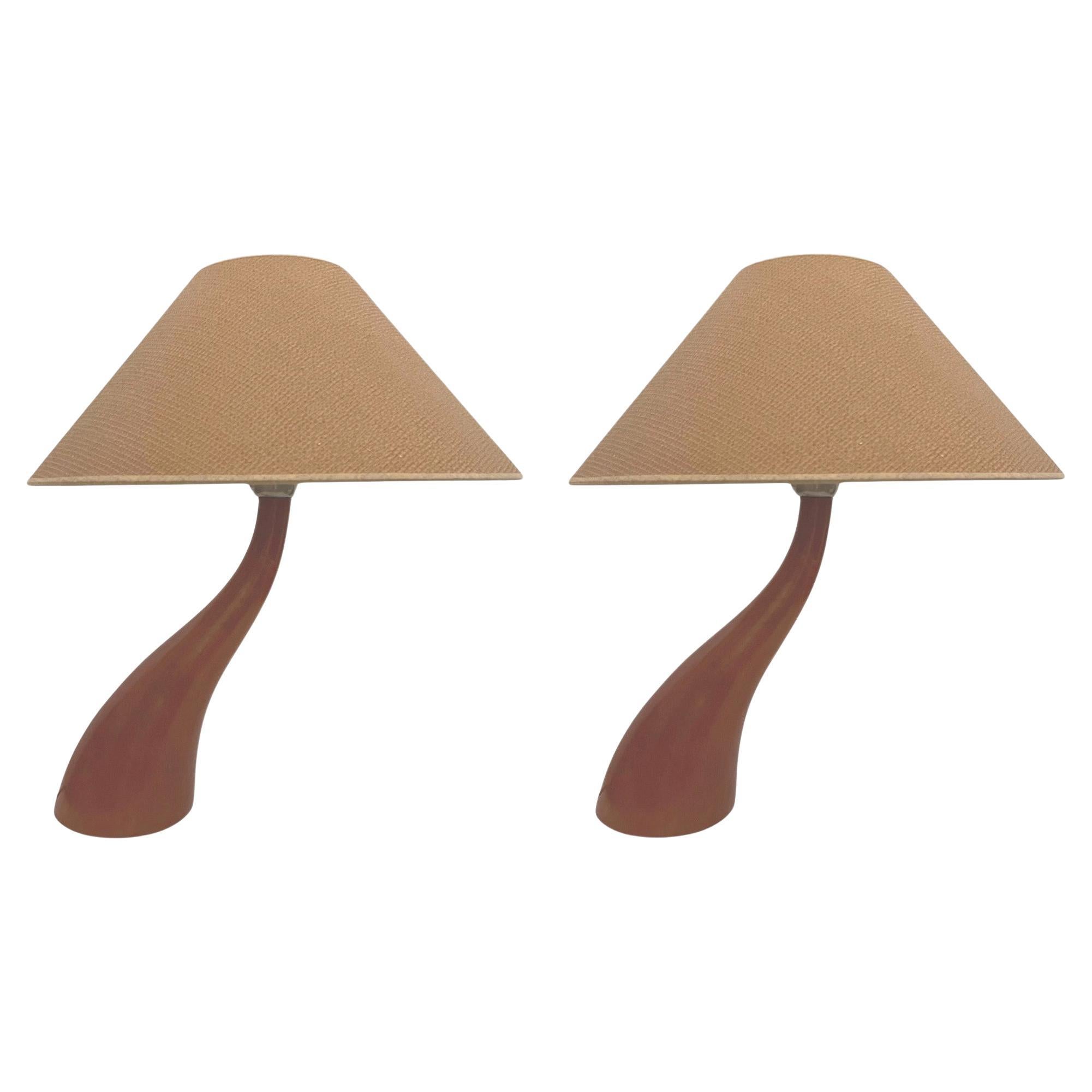 Coppia di lampade da tavolo postmoderne in legno "Bonsai" di Josep Llusca per Blauet, anni '90 in vendita